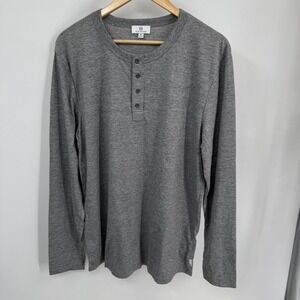 AG Adriano Goldschmied Shirt Mens M Heather Gray Long Sleeve Henley Knit‎